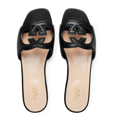 gucci web slides women|Gucci interlocking slides.